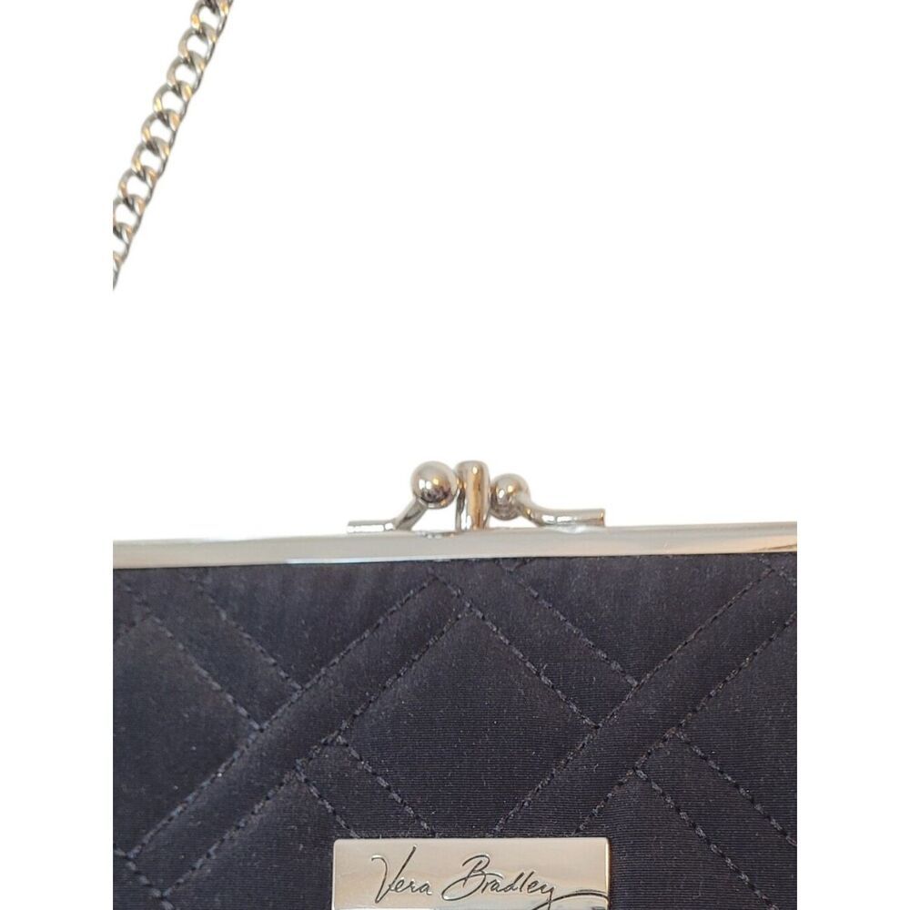 Vera Bradley Black Quilted Chain Strap Shoulder Wallet - Picture 3 of 5